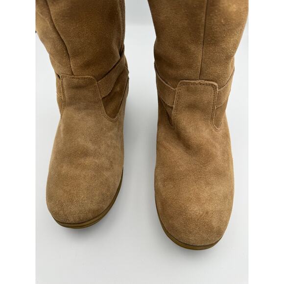 Lands End Tall Brown Boots with Faux Fur, Size 10 - Picture 2 of 10